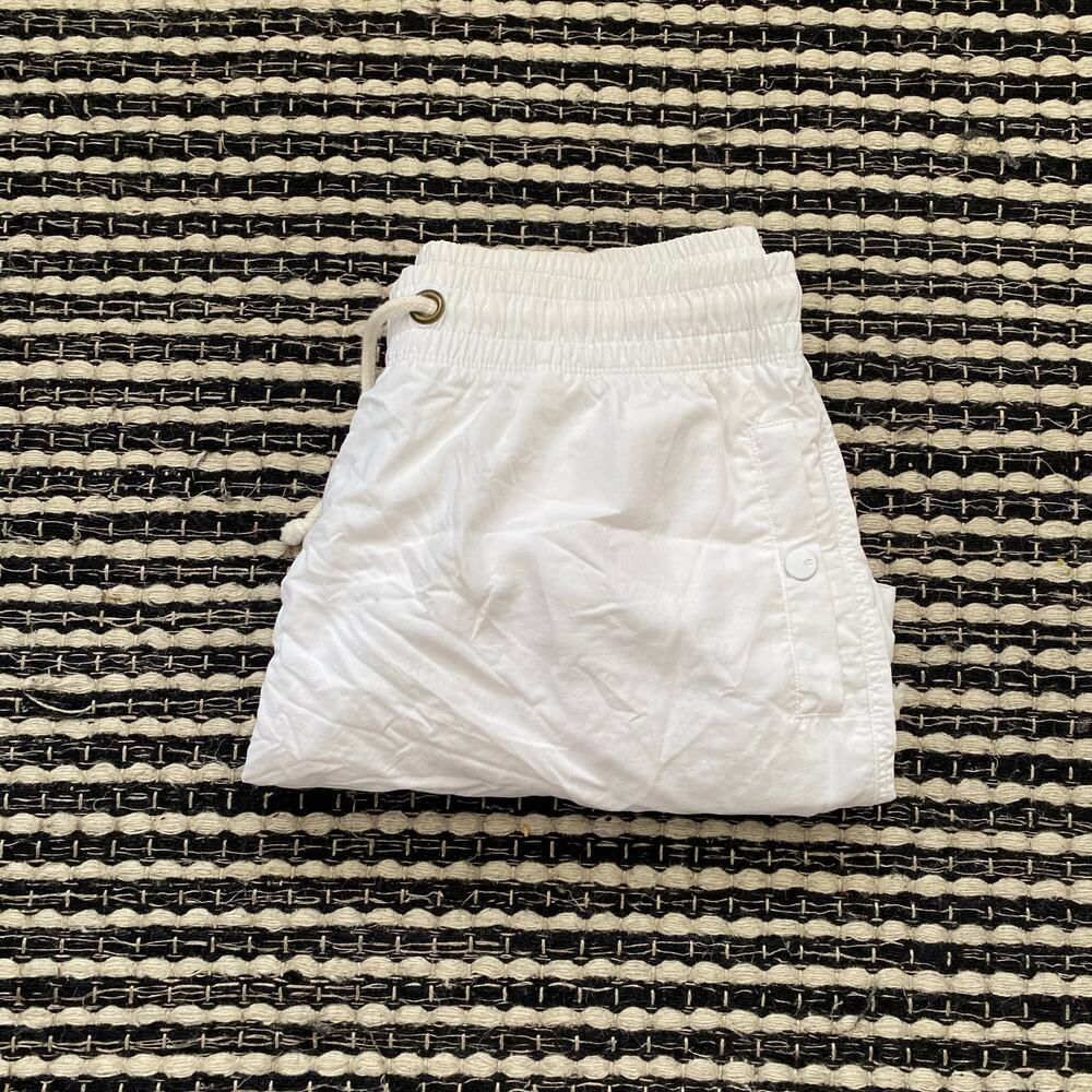 🌿Champion Products Mens White Pocket Lined Logo Pull On Adjustable Trunks L